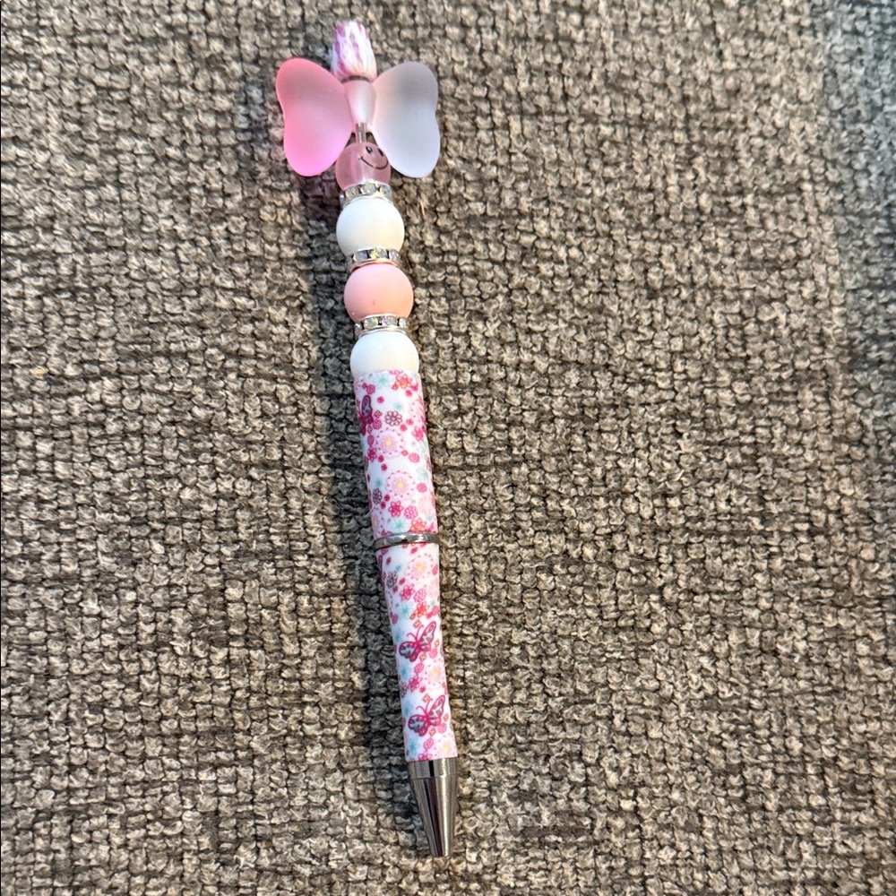 Pink Floral Bead Pen